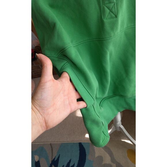 Kelly Green French terry hoodie oversized pullover size M cotton blend comfy - Picture 8 of 9